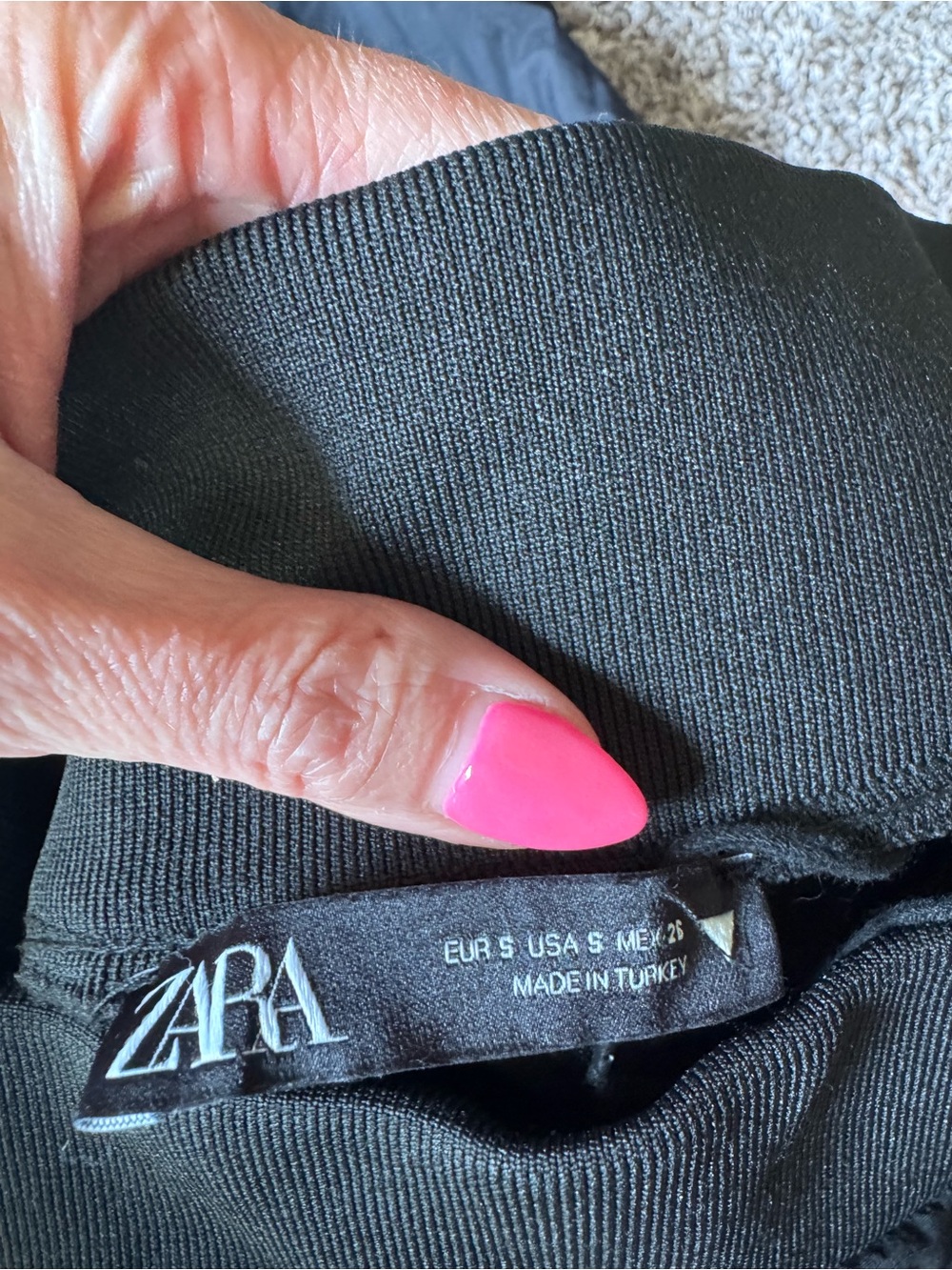 Zara Black Windbreaker Pants Pull On Straight Wide Leg 31.5 Inseam Size S - Picture 5 of 9